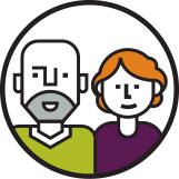 Icon illustration of a couple interested in housing